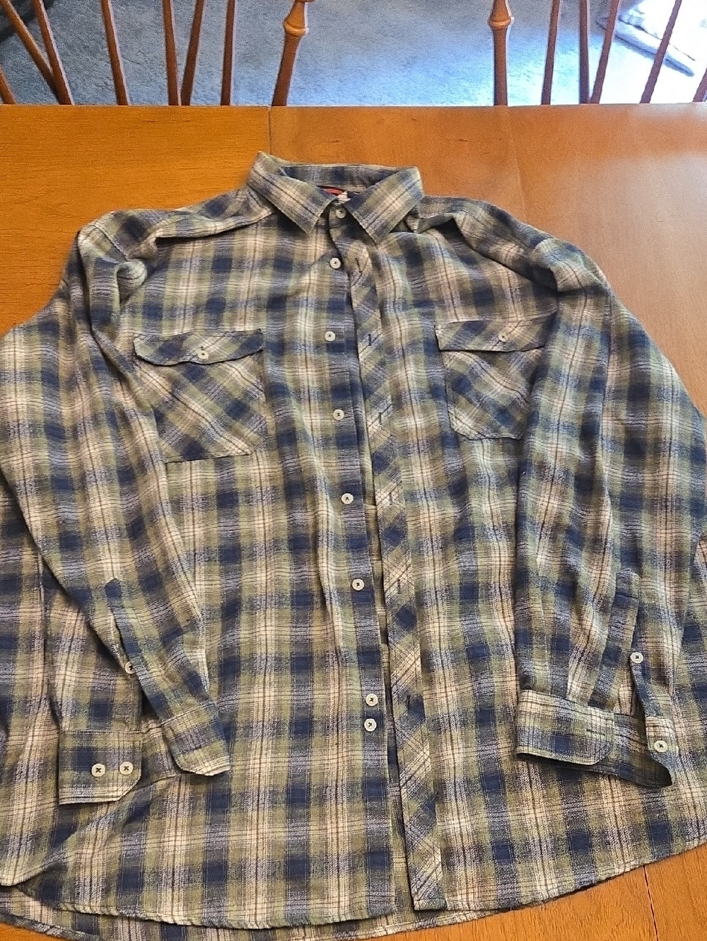 Casual Blue Plaid Button-Down Shirt - Men's